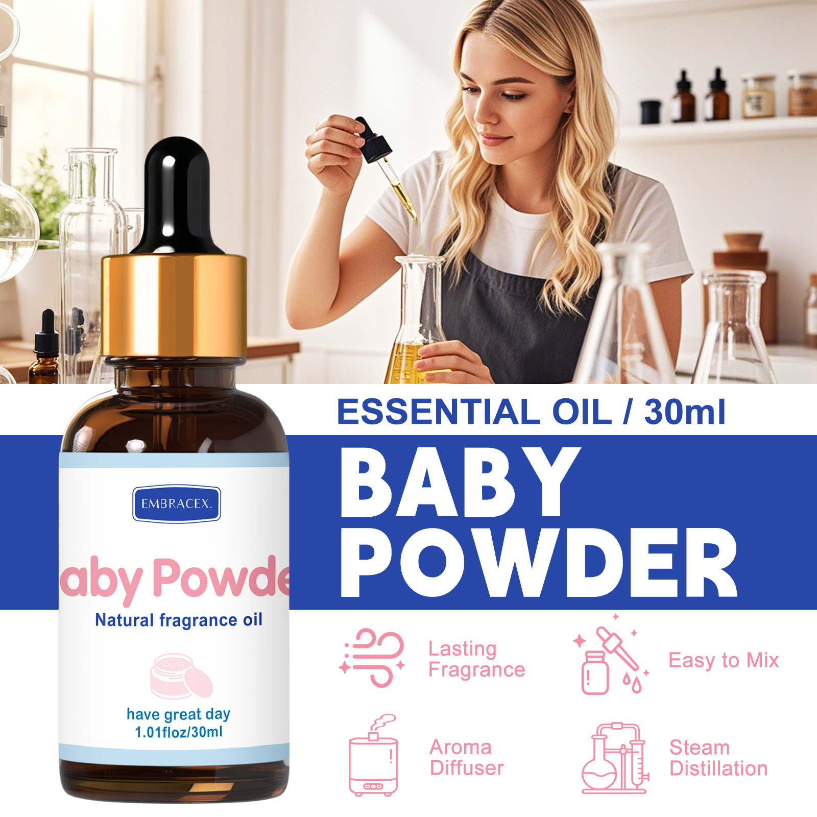 30ml Baby Powder Essential Oil - огляд і ціна Candle Fragrance Supplies